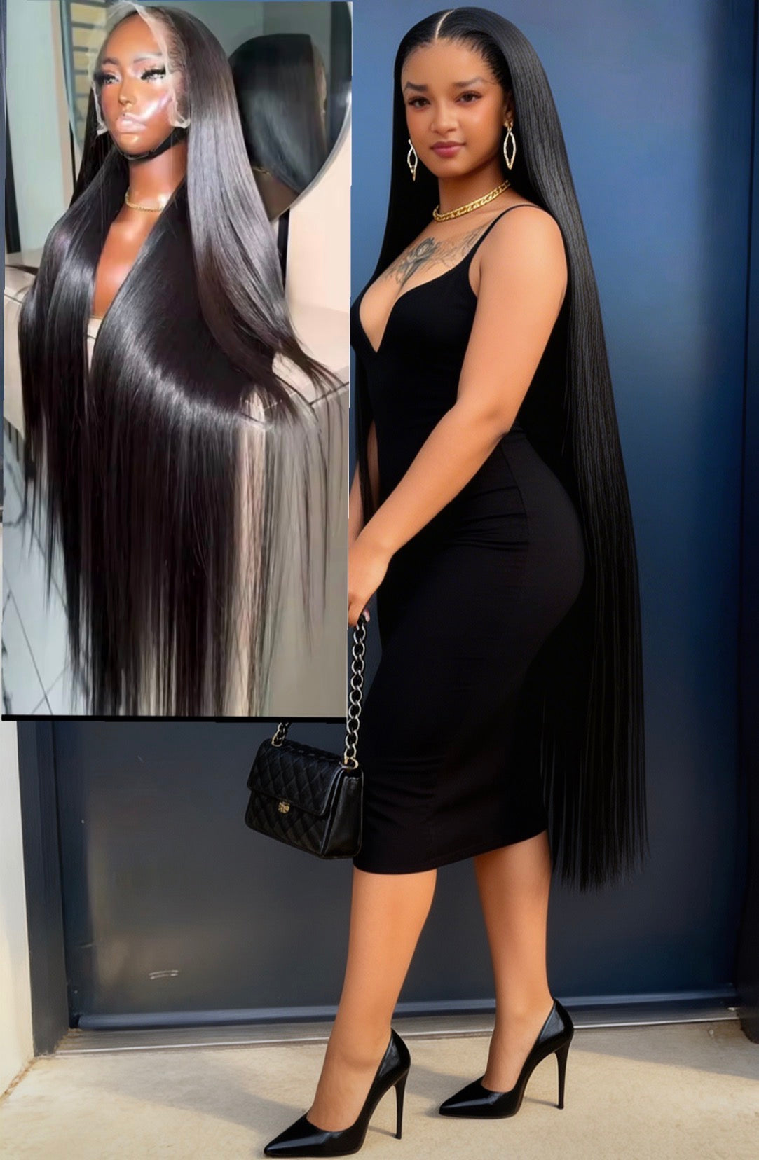 Perruque Premium 40 pouces – Closure HD Invisible Sans Colle | Luxe Naturel Ultime